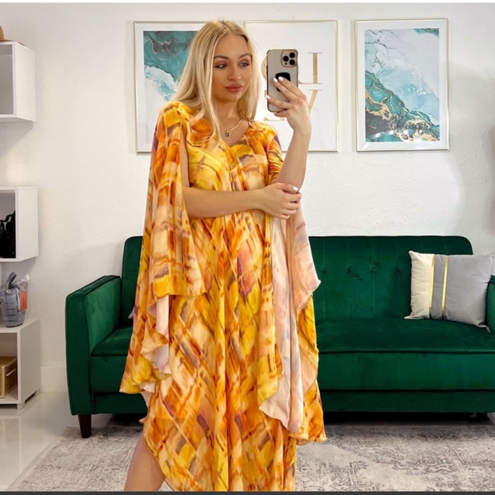 Cult Gaia NWT Shira Summer Haze Dress MSRP$620 in 100% Viscose with inside Slip. - Picture 6 of 11